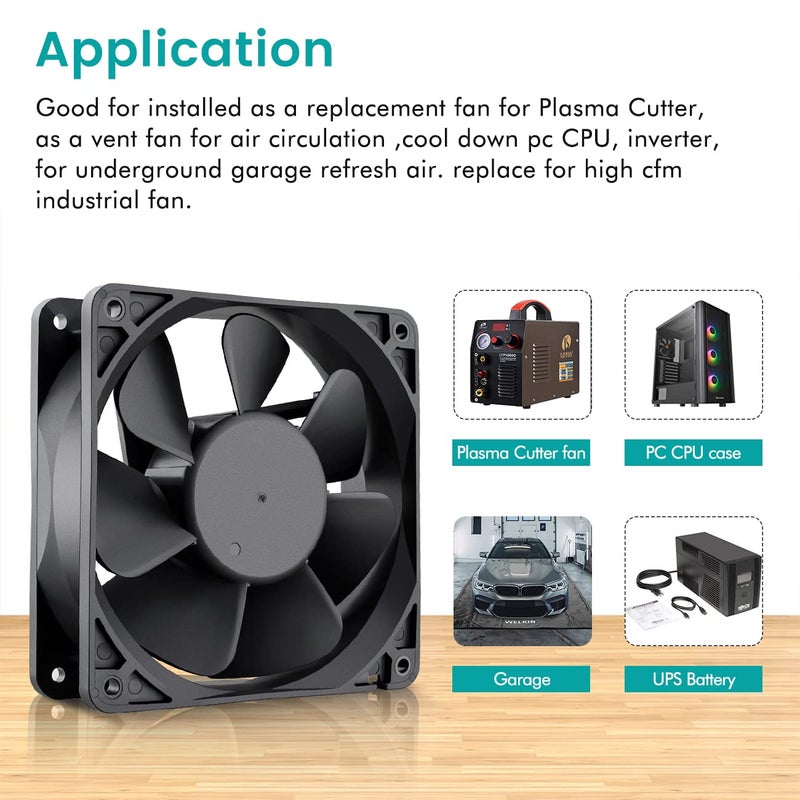 Wathai 120x120x38mm 120mm 24V 2Pin Brushless DC Industrial Cooling Case Fan - Image 4